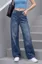 Dark Blue Sequined Mid Rise Jeans