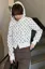 White Polka Dot Zip Hoodie