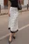 White Polka Dot Lace Midi Skirt