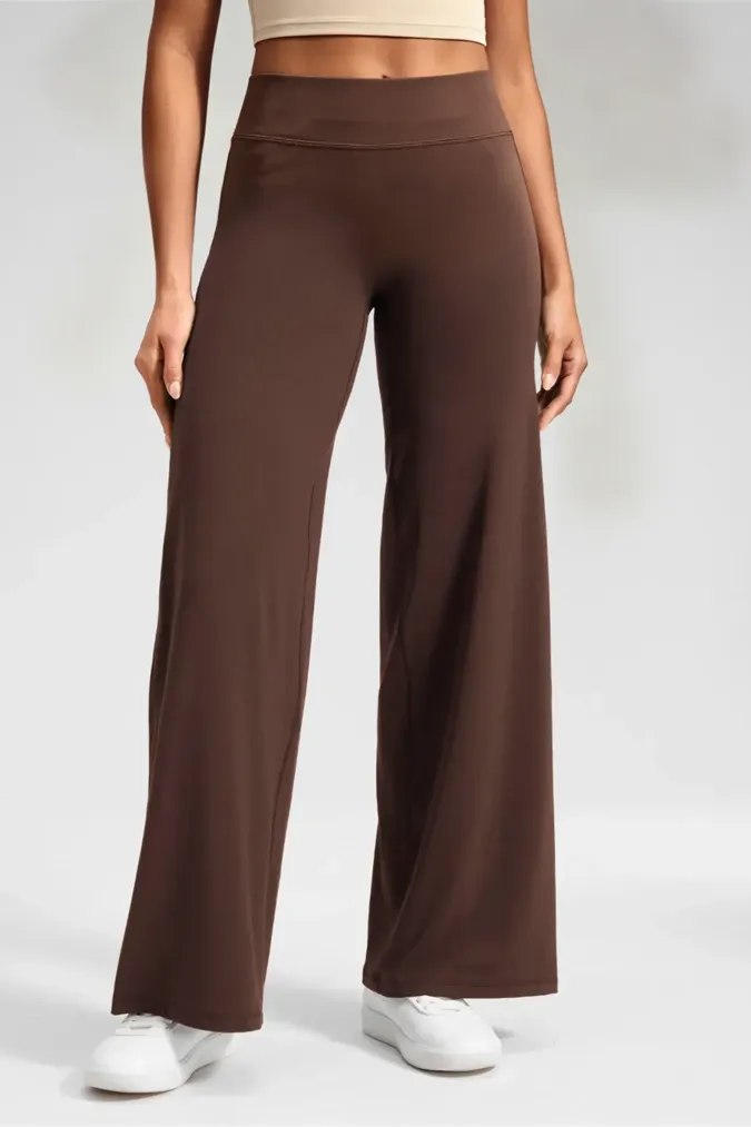 Brown Solid High Rise Trousers - Image 1
