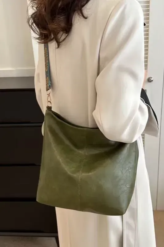 Dark Green Solid Shoulder Bag - Image 1