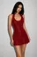 Red Sequin Scoop Neck Mini Dress