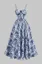 Blue Floral Corset Maxi Dress