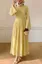 Yellow Solid Round Neck Maxi Dress