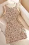 Beige Crew Neck Mini Dress