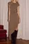 Brown Solid Ruched Midi Dress