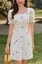 White Square Neck Embroidered Mini Dress