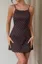 Dark Brown Polka Dot Backless Mini Dress
