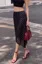 Black Polka Dot Lace Midi Skirt