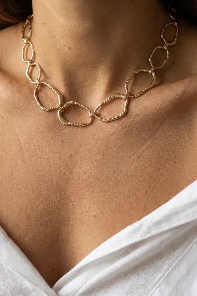 Golden Chain Link Necklace - Image 1