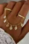 Golden Charm Chain Rings