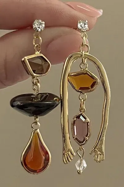 Golden Charm Hanging Earrings - Image 1