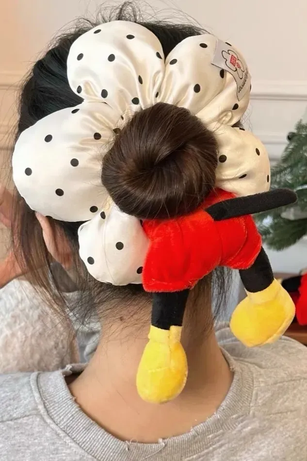White Polka-Dot Scrunchie - Image 1