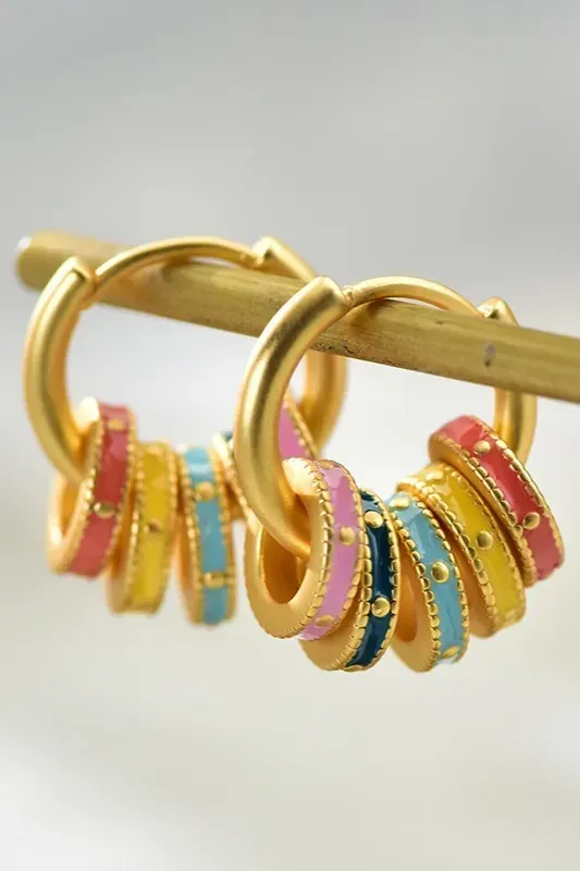 Golden Charm Statement Earrings - Image 1