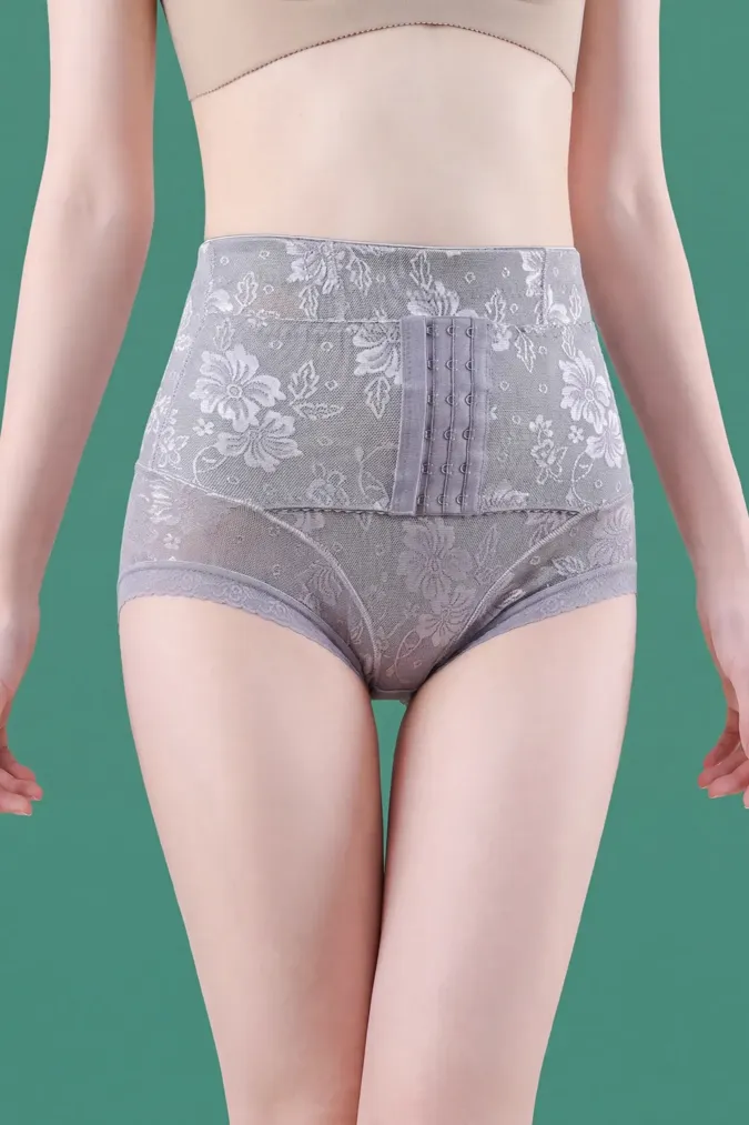Grey Floral Lace Shapewear - Image 1