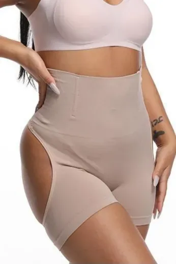Beige Cutout High-Rise Shapewear - Image 1