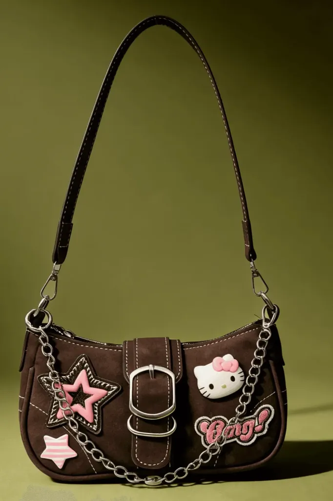 Dark Brown Hello Kitty Shoulder Bag - Image 1