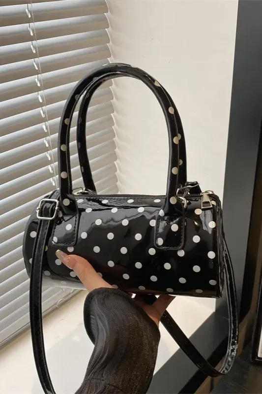 Black Polka Dot Pu Handbag - Image 1