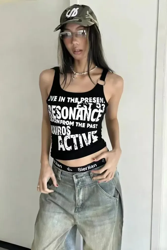 Black Typography Printed T-Shirt - Image 1
