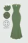Green Tube Neck Ruched Maxi Dress