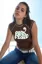 Brown Typography Raglan Sleeve Top