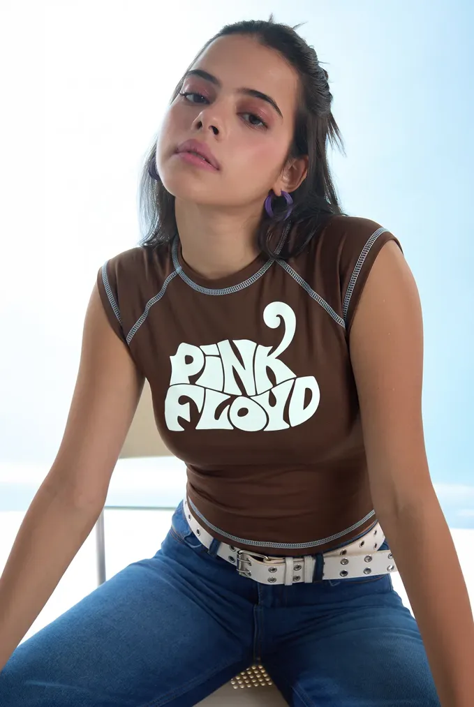 Brown Typography Raglan Sleeve Top - Image 1