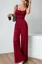 Burgundy Solid Scoop Neck Jumpsuit