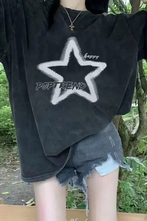 Black Oversized Graphic T-Shirt - Image 1