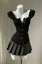 Black Solid Sweetheart Ruffled Top
