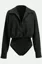 Black Striped Collared Bodysuit