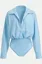 Light Blue Striped Collared Bodysuit