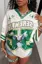 Green V-Neck Oversized Graphic T-Shirt