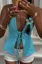 Light Blue Halter Neck Crop Top