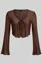 Brown Solid Flared Sleeve Top