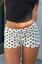 White Mid Rise Polka Dot Shorts
