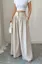 Beige Solid High-Rise Pants