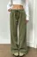 Olive Solid Mid Rise Trousers