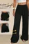 Black Solid Mid Rise Trousers