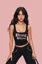 Black Typography Square Neck T-Shirt