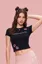 Black Typography Crew Neck T-Shirt