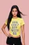 Light Yellow Typography Crew Neck T-Shirt