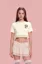 Cream Typography Crop T-Shirt