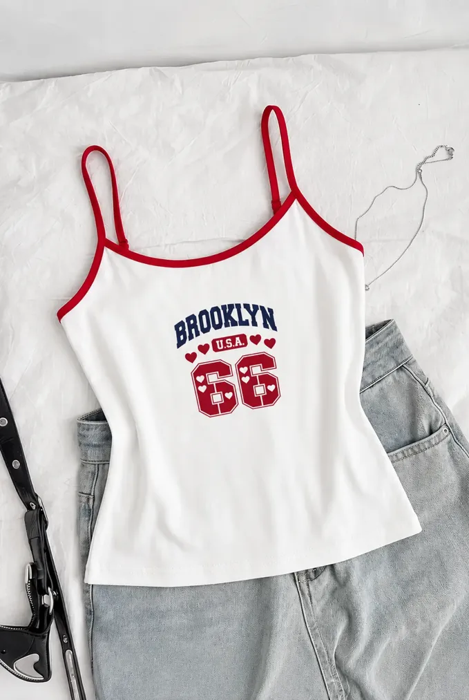 White Typography Scoop Neck T-Shirt - Image 1