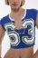 Blue Graphic Printed Crop T-Shirt