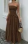 Dark Brown Polka Dot Tube Maxi Dress