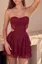 Red Sweetheart Lace Mini Dress