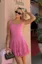 Pink Floral Lace Mini Dress