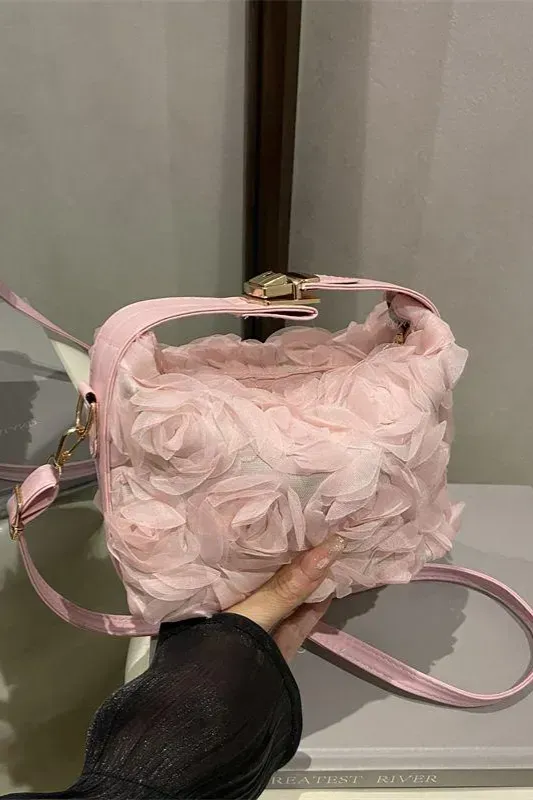 Light Pink Floral Shoulder Bag - Image 1