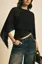 Black Solid Draped Crop Top