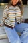 Multi-Colour Striped Crew Neck Cardigan